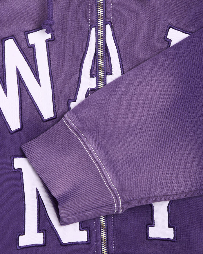 Sweatshirts Awake NY Collegiate Logo Relaxed Men's Zip-Up Sweatshirt - AWK-SP26-HD002-PURPL