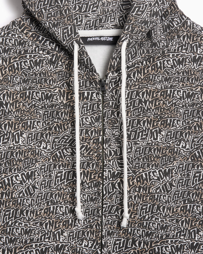 Sweatshirts Fucking Awesome Burnt Sticker Stamp Men's Zip-Up Sweatshirt - PN25320