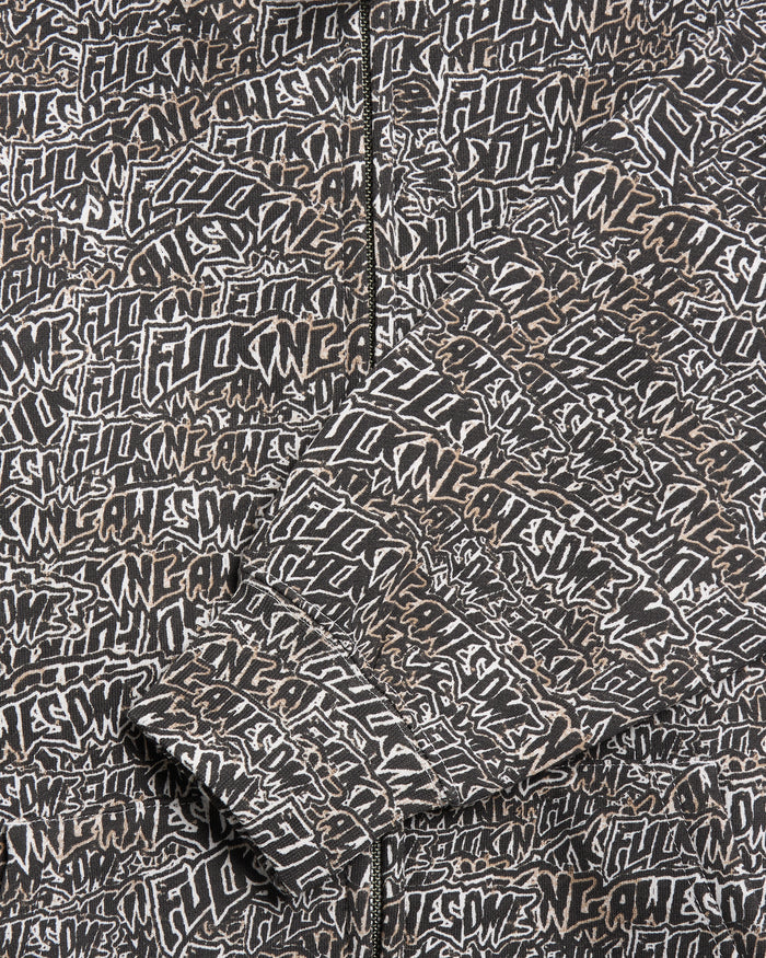 Sweatshirts Fucking Awesome Burnt Sticker Stamp Men's Zip-Up Sweatshirt - PN25320