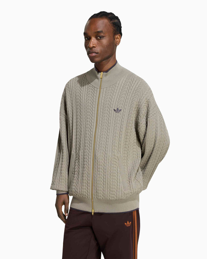 Sweatshirts adidas Originals Cable Knit Firebird Relaxed Men's Zip-Up Sweatshirt - KR9761
