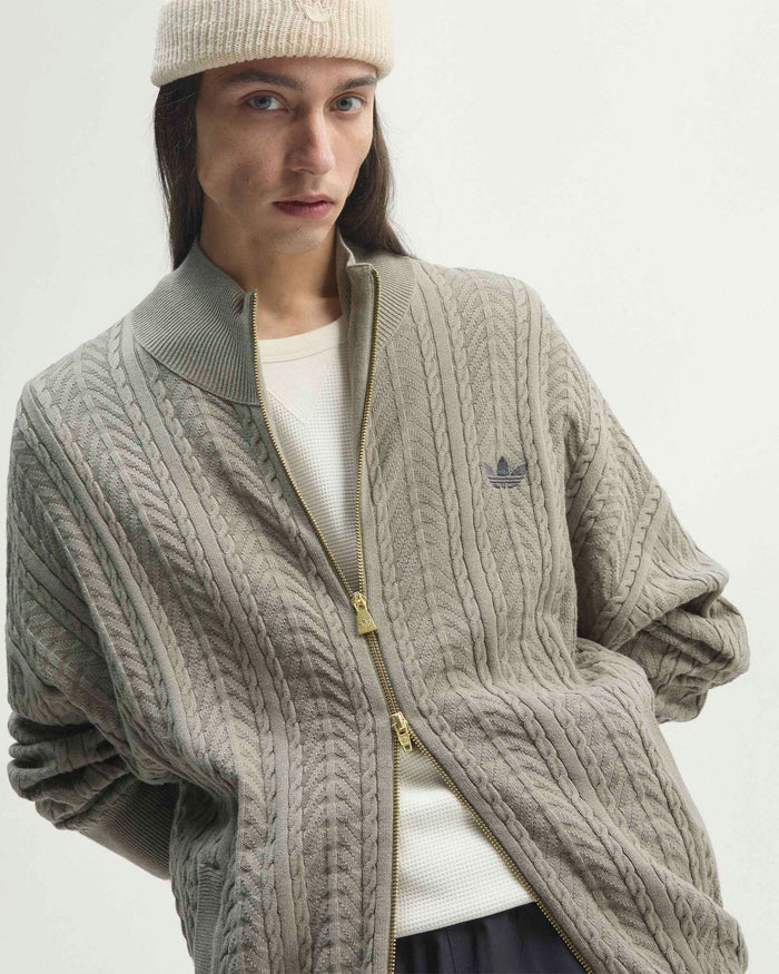 Sweatshirts adidas Originals Cable Knit Firebird Relaxed Men's Zip-Up Sweatshirt - KR9761