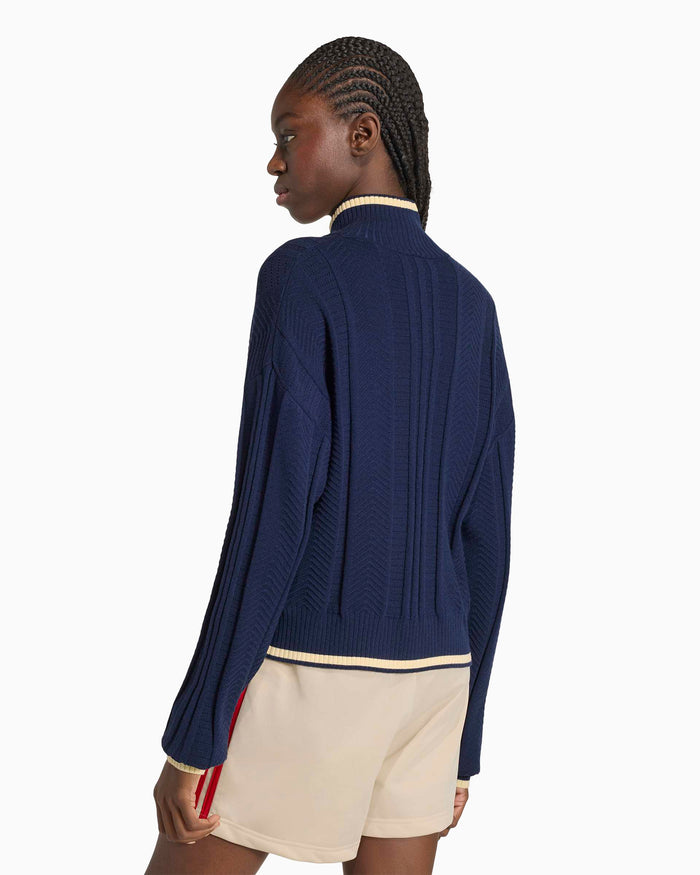 Sweatshirts adidas Originals Cable Knit Firebird Slim Women's Zip-Up Sweatshirt - KT1864