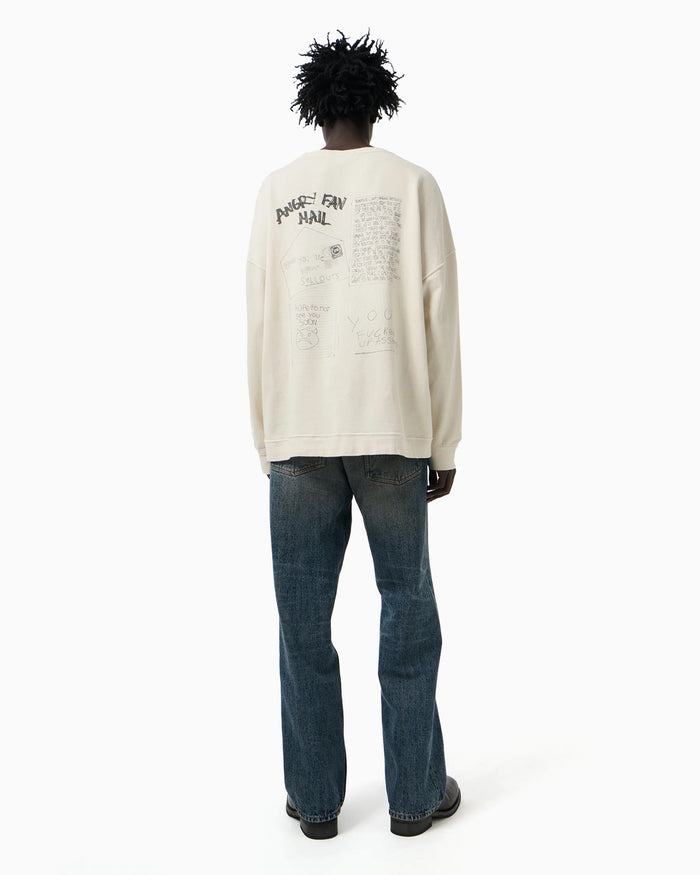 Sweatshirts Our Legacy Angry Fan Mail Graphic Oversize Men's Sweatshirt - M2266SA