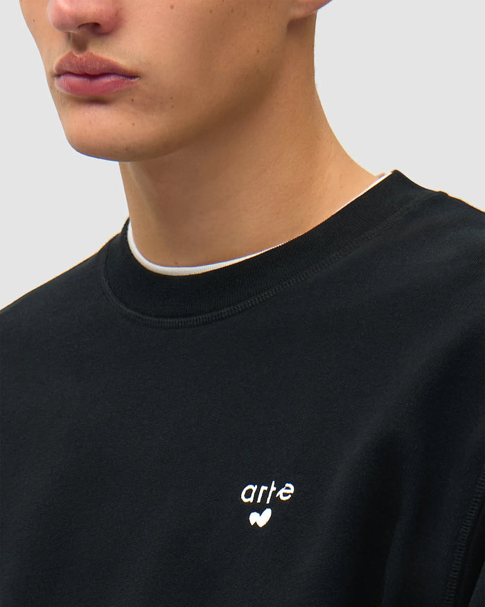 Sweatshirts Arte Antwerp Heart Logo Relaxed Men's Sweatshirt - SS26-164C-Black