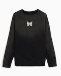 Sweatshirts Needles Deconstructed Logo Relaxed Men's Sweatshirt - SX431-D-Black