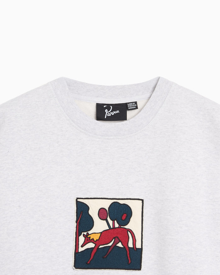 Sweatshirts by Parra Long Lost Leg with patches Boxy Men's Sweatshirt - 56135-Heathergrey