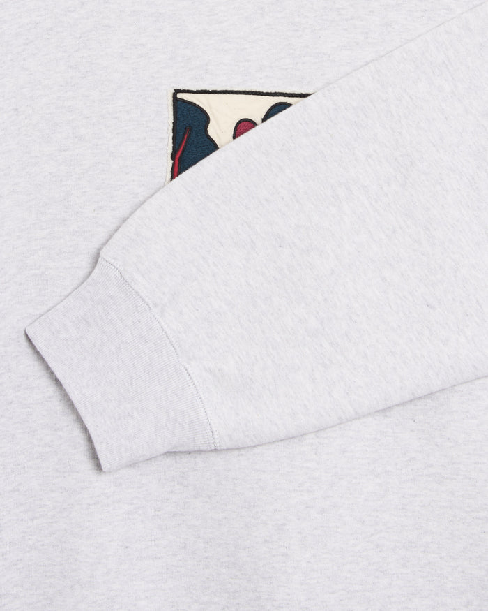 Sweatshirts by Parra Long Lost Leg with patches Boxy Men's Sweatshirt - 56135-Heathergrey