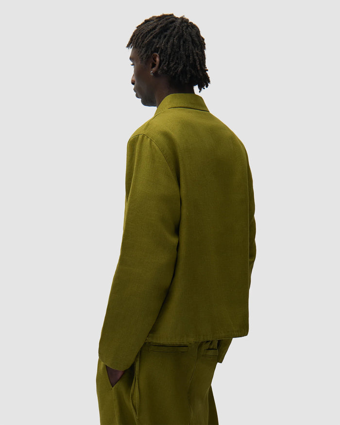 Sweatshirts Arte Antwerp Linen Relaxed Men's Half Zip Sweatshirt - SS26-011C-Green