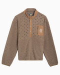 Sweatshirts Brain Dead Hole Mock Neck Relaxed Men's Half Zip Sweatshirt - BDP26O02004848BR01