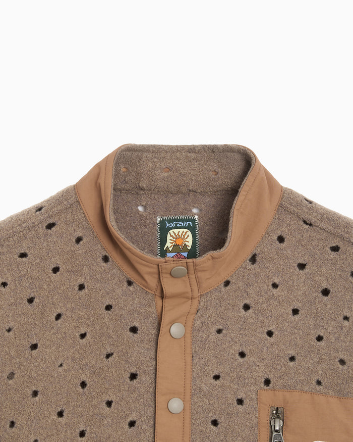 Sweatshirts Brain Dead Hole Mock Neck Relaxed Men's Half Zip Sweatshirt - BDP26O02004848BR01