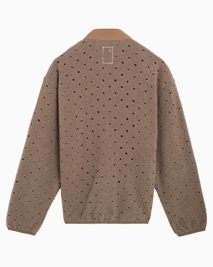 Sweatshirts Brain Dead Hole Mock Neck Relaxed Men's Half Zip Sweatshirt - BDP26O02004848BR01